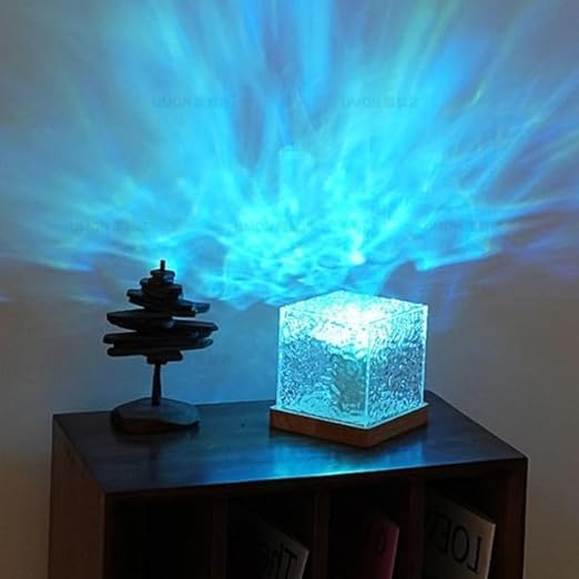 Zorill Waves Square Lamp 16 in 1 Ocean Wave Projector Night Light with Remote, Water Effect Lamp for Bedroom, Living Room,Romantic Ocean Wave Water Night Light Projector with 3D Water Wave Effect-2024