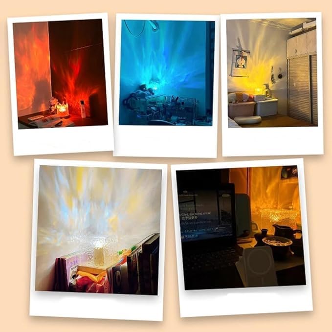 Zorill Waves Square Lamp 16 in 1 Ocean Wave Projector Night Light with Remote, Water Effect Lamp for Bedroom, Living Room,Romantic Ocean Wave Water Night Light Projector with 3D Water Wave Effect-2024