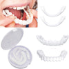 Zorill Snap-On Instant Perfect Smile Veneers Comfortable Flex Fit Dentures for Top & Bottom Teeth White Tooth Cosmetic Cover PACK OF 1 (5) (5) (5) (1)