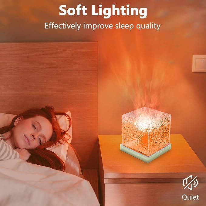 Zorill Waves Square Lamp 16 in 1 Ocean Wave Projector Night Light with Remote, Water Effect Lamp for Bedroom, Living Room,Romantic Ocean Wave Water Night Light Projector with 3D Water Wave Effect-2024