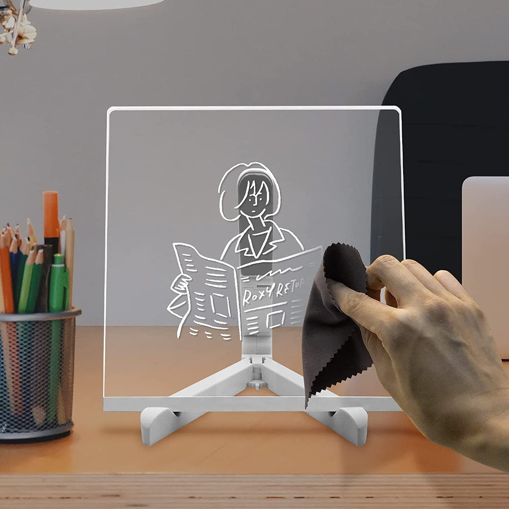 3D LED Acrylic Board, Write & Erase Board with Light and with 13 Coloured Pens (20X30 CM)