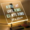 3D LED Acrylic Board, Write & Erase Board with Light and with 13 Coloured Pens (20X30 CM)