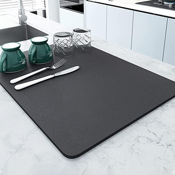 Dish Drying mat Grey 40x30 cm- Set of 2