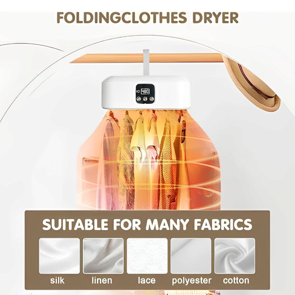 Zorill Portable Electric Clothes Dryer – Mini Foldable Drying Machine with Timer for Travel, RV, Apartment, Home Use