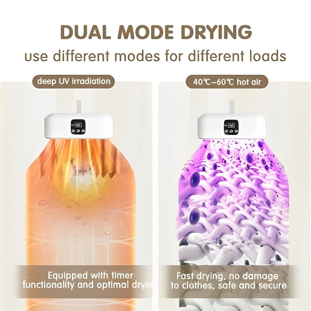 Zorill Portable Electric Clothes Dryer – Mini Foldable Drying Machine with Timer for Travel, RV, Apartment, Home Use