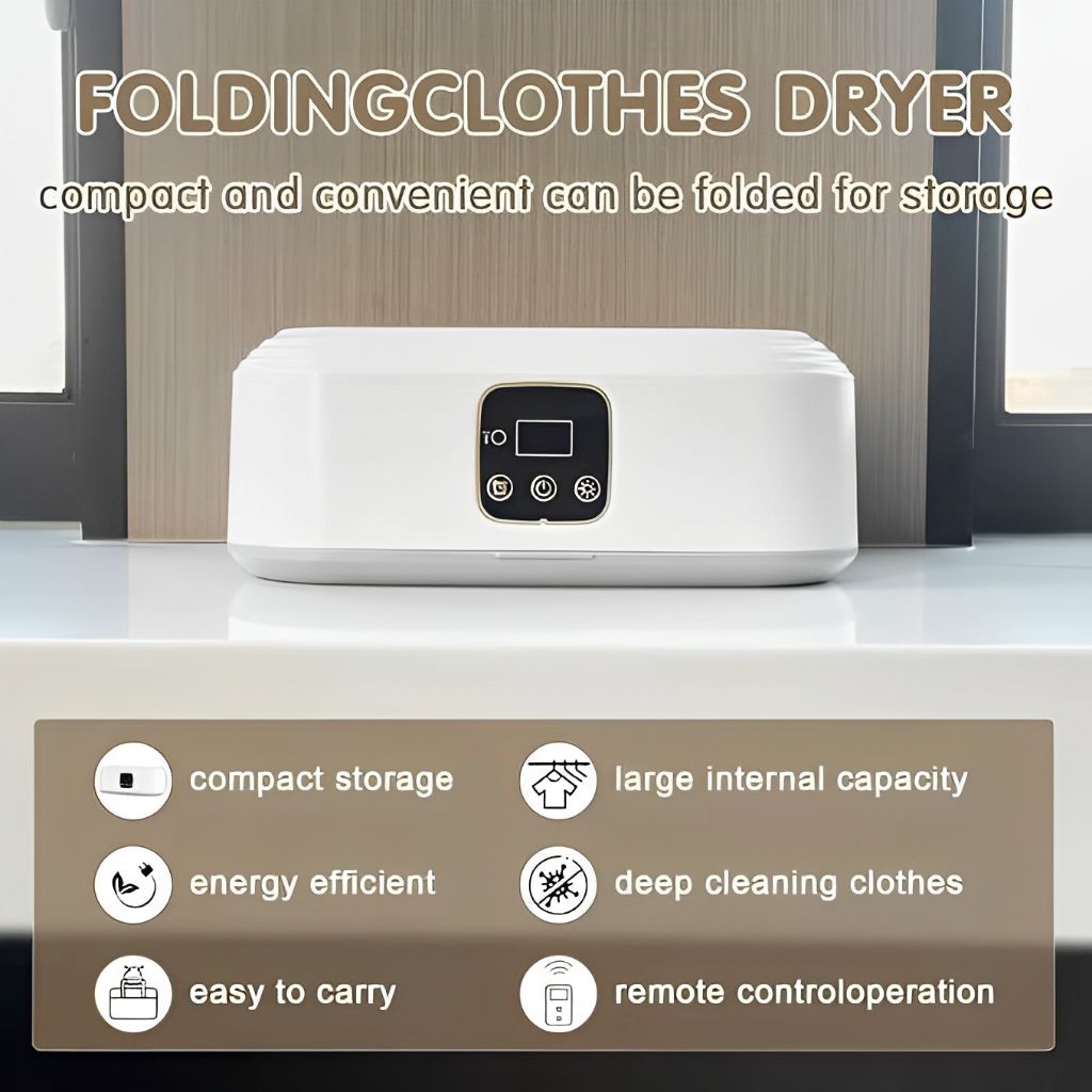 Zorill Portable Electric Clothes Dryer – Mini Foldable Drying Machine with Timer for Travel, RV, Apartment, Home Use
