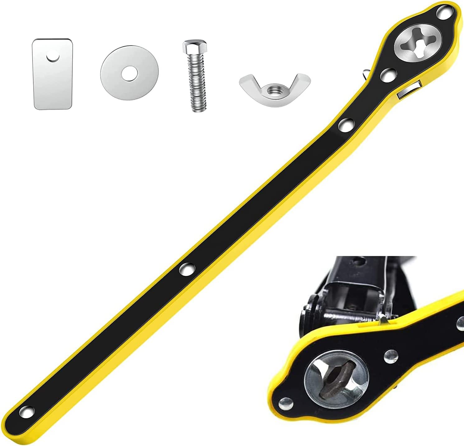 Jack Ratchet Wrench – 13.4-Inch Metal Jack Handle with Reinforced Design for Cars,