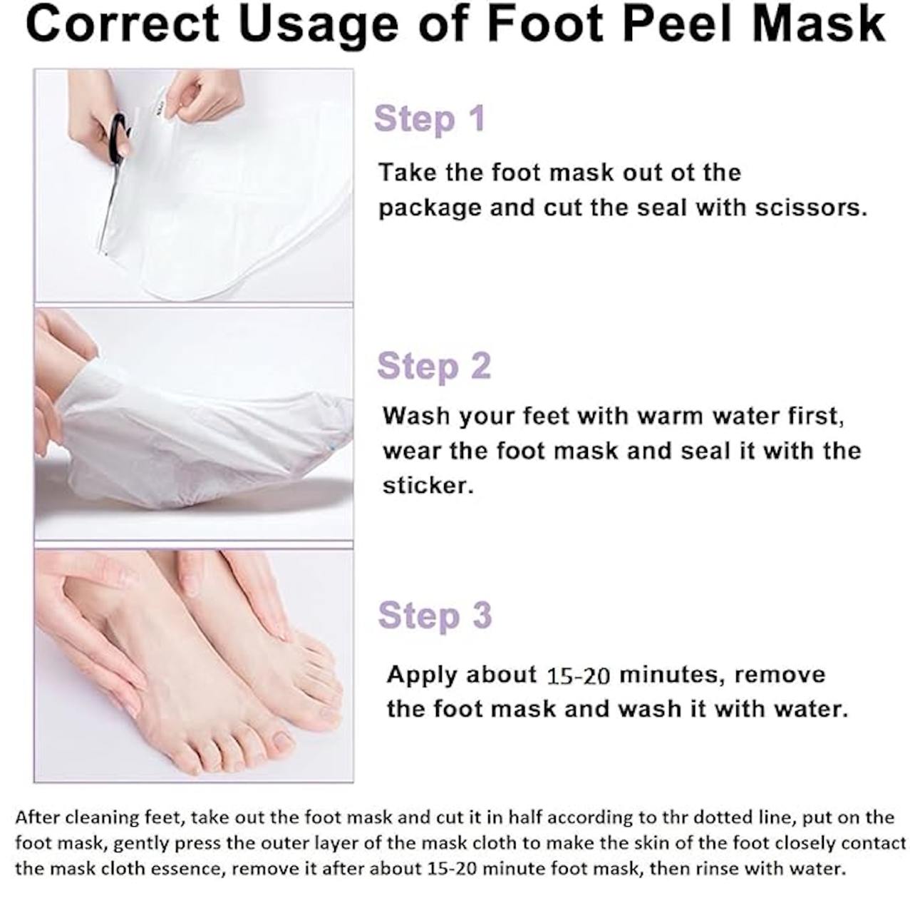 SaDoer foot peeling mask For Dead Skin Remover Heel | Removes Dry, Dead Skin & Hard Calluses |Nourishing & Hydrates Dry Feet with Shea Butter (Pack of 1)