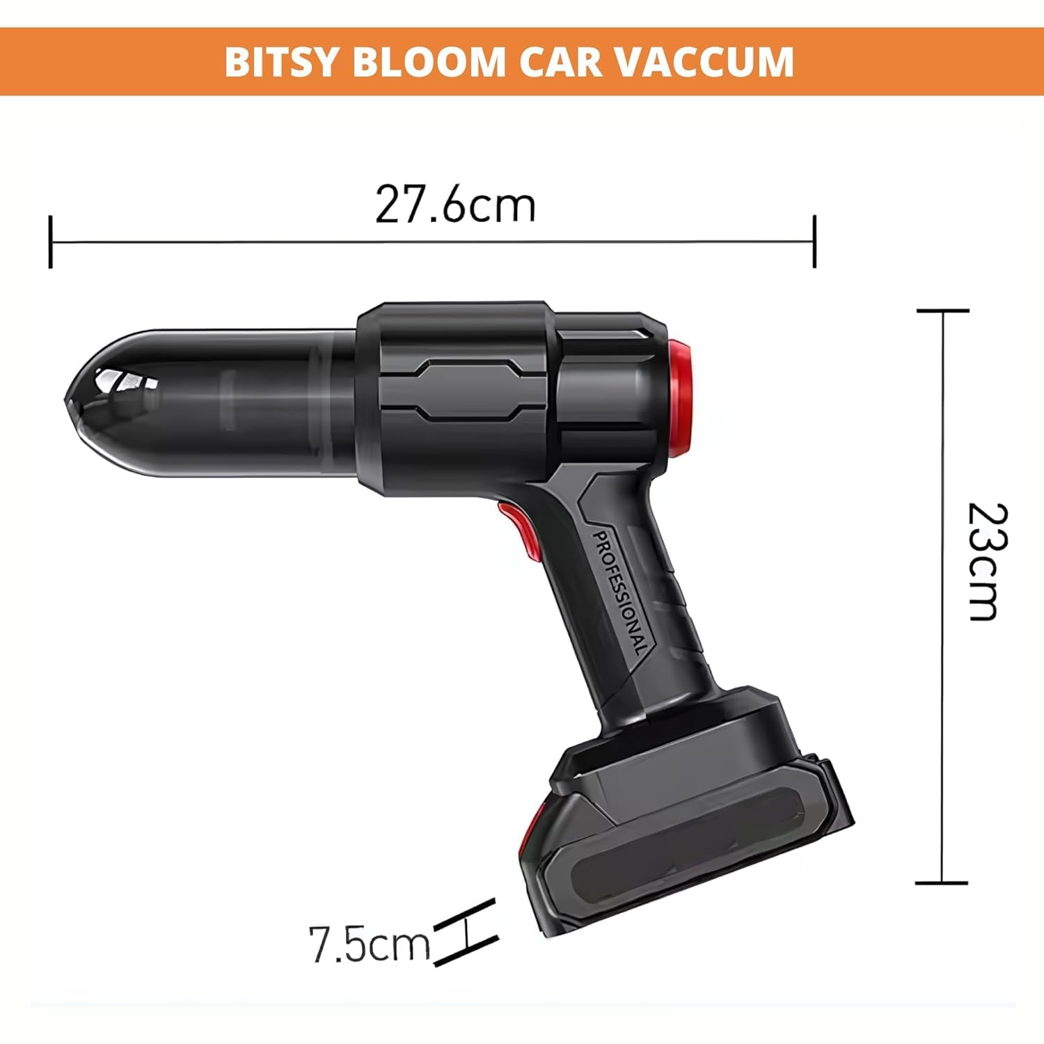 Handheld Cordless Car Vacuum Cleaner – 21000pa with High-Power Suction