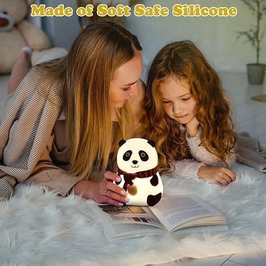 Cute Panda Night Light – Rechargeable LED Lamp with 7 Color Changing Modes,